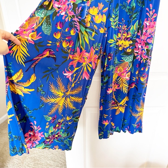 Cynthia Rowley Casual Floral Flower Resort Vacation Beach Coastal Wide Leg Pants - Picture 6 of 7